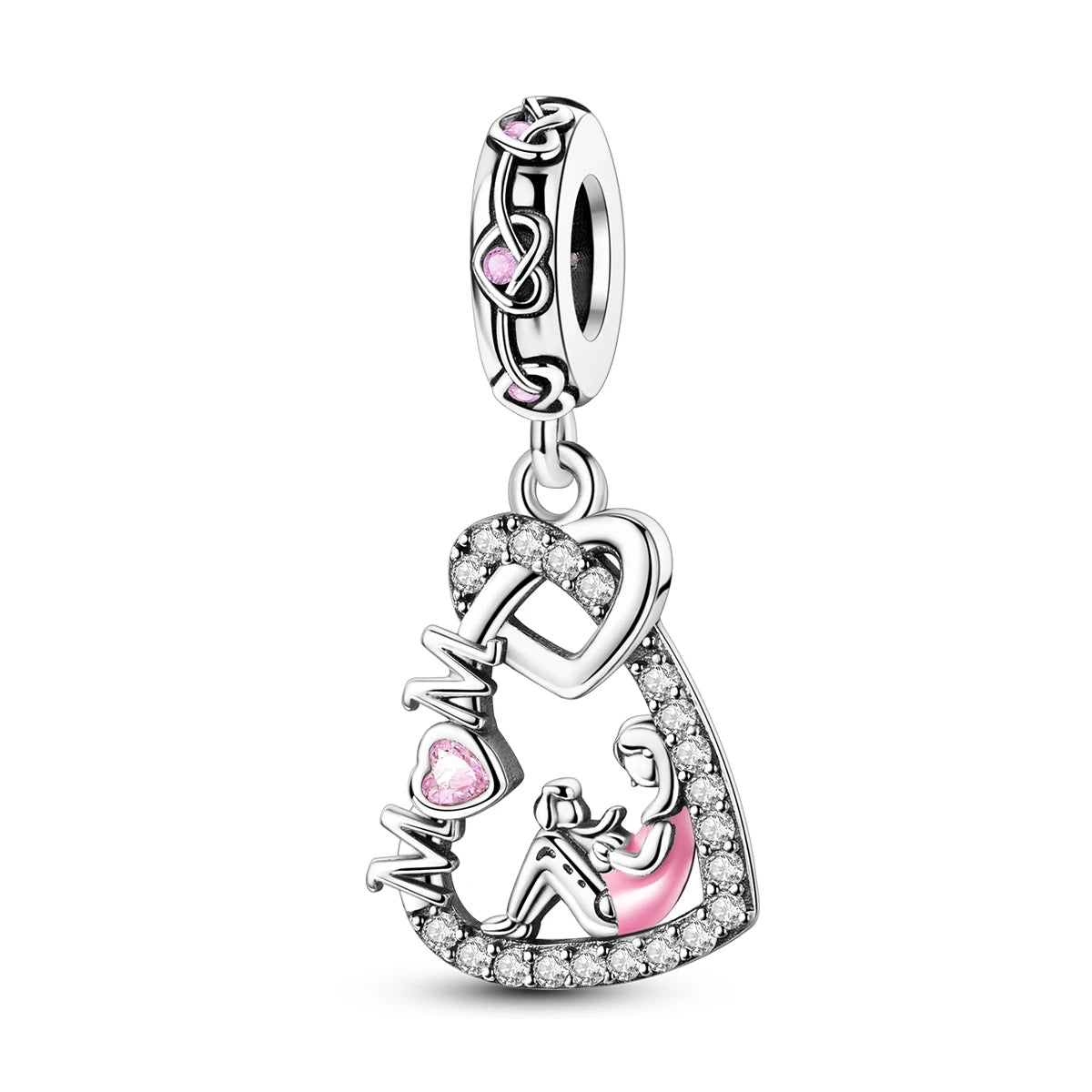 Woman Charms 925 Sterling Silver Beads MOM Mother Day Fit Bracelet Making Female Jewelry Gift