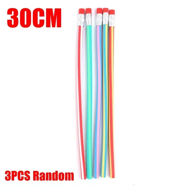 6/1Pcs Magic Bendy Flexible Soft Pencil with Eraser Colorful Creative Novelty Bend Pencils for Kids Student Gift School Supplies