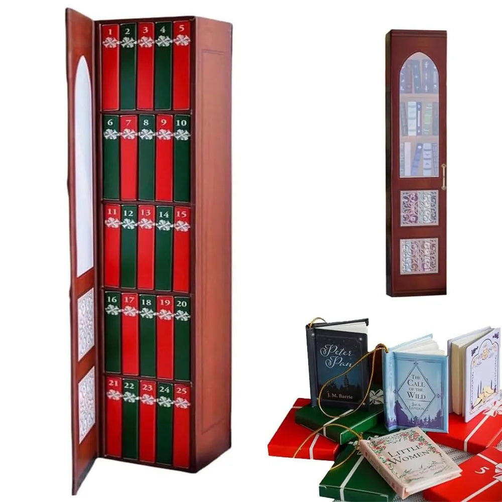 1/2Pcs Mini Book Ornament Advent Calendar 2025, Advent Calendar with 24 Books Gift for Christmas Halloween Holiday Decoration