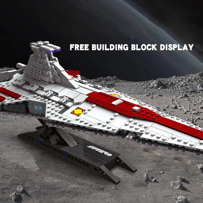 960PCS Space Battleship Building Blocks Spaceship Defense Ship MOC Model Bricks Kits Desktop Decoration Adult Toy Birthday Gifts
