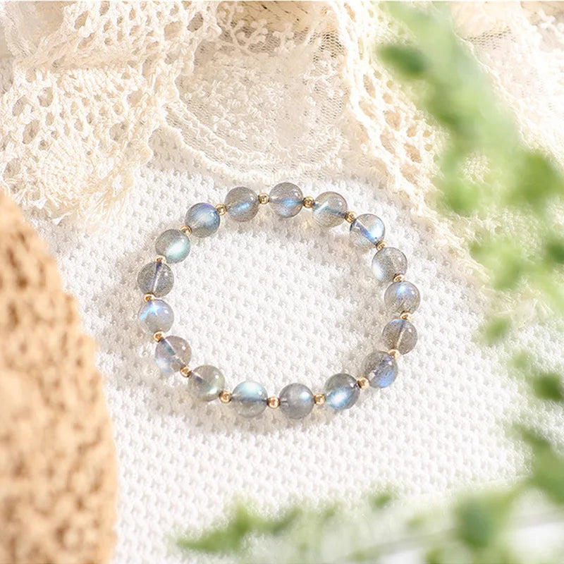 ITSMOS Natural Labradorite Bracelet Crystal 14K Gold Filled Spiritual Healing Elegant Gemstone Bracelet Jewelry Pulseras Mujer