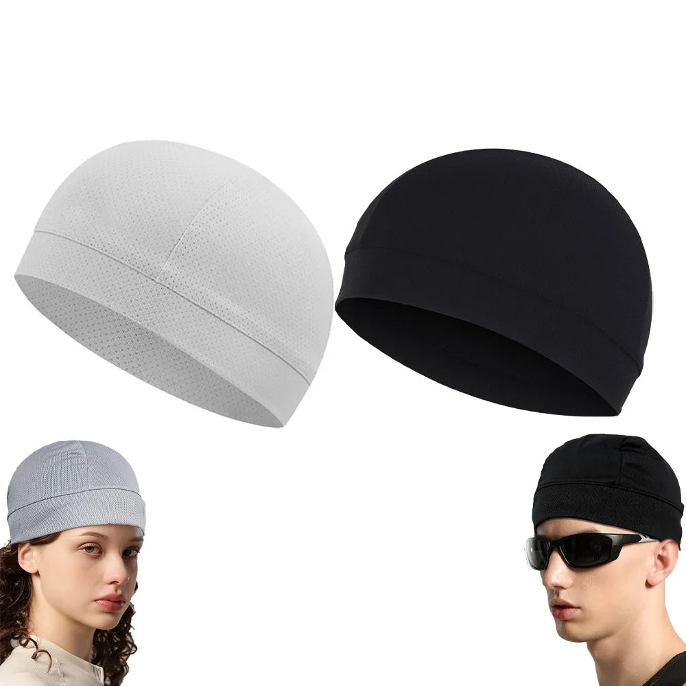 5/2/1pc Summer Cooling Skull Caps Helmet Liner Anti-UV Anti-Sweat Wicking Cycling Running Motorcycle Riding Under Hard Hat Liner