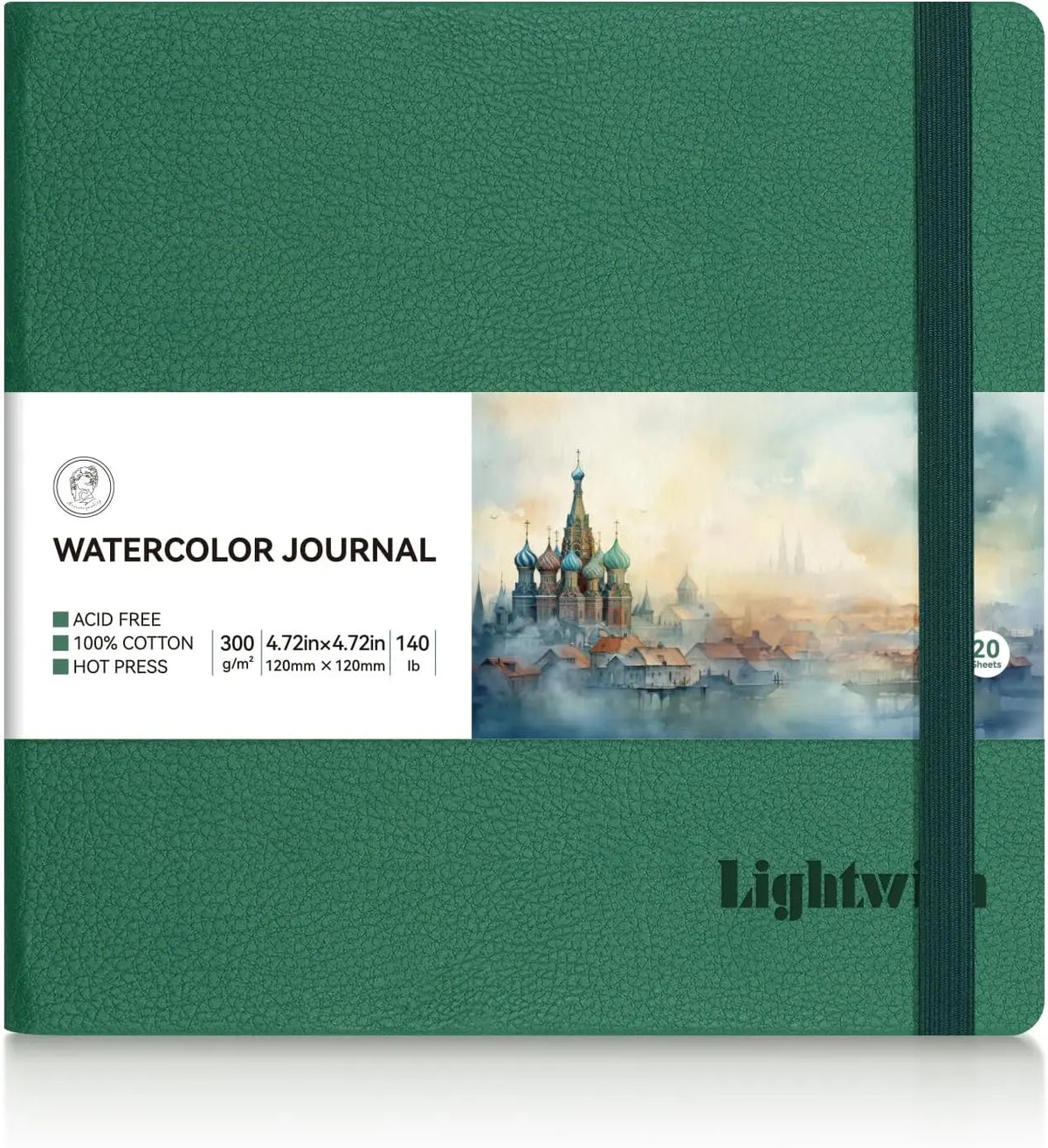 Lightwish Watercolour Journal, 100% Cotton Watercolor Paper Sketch Book, 20 Sheets Acid-Free Mixed Media Sketchbook for Drawing