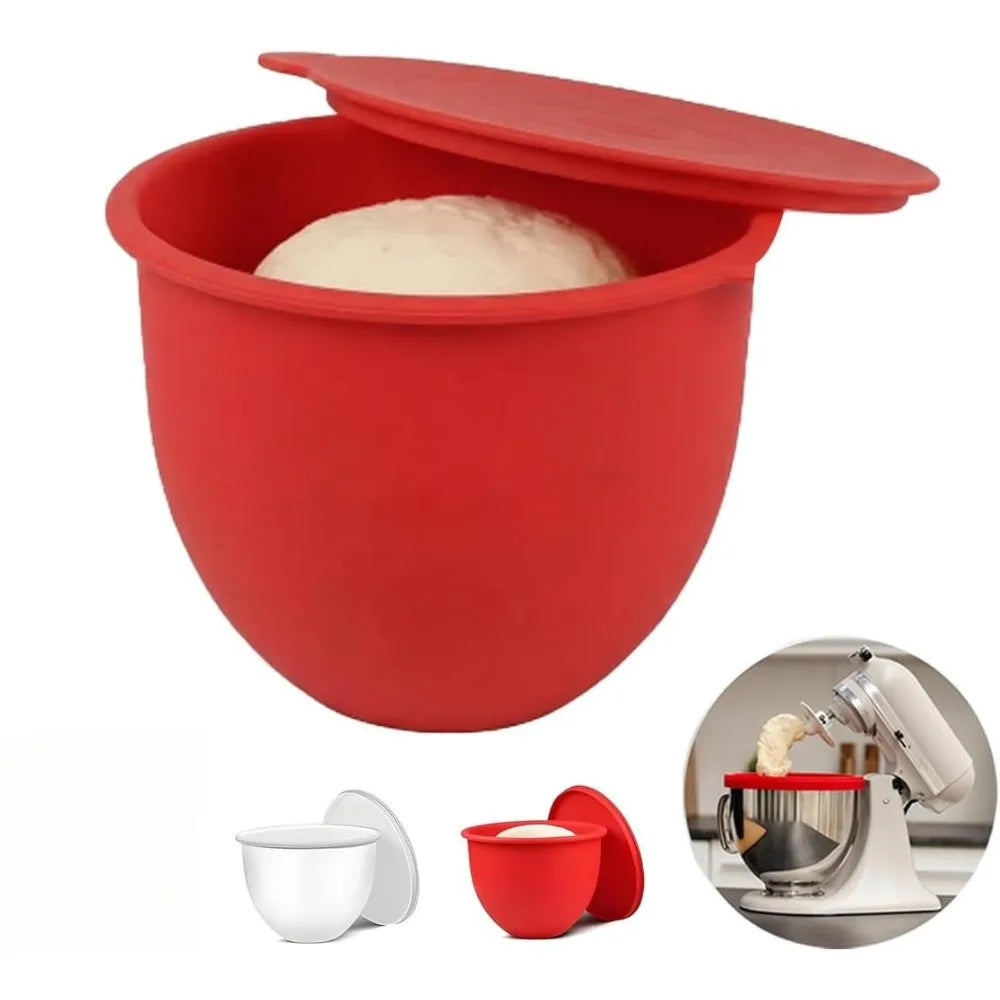 Stand Mixer Silicone Bowl Insert with Lid Dishwasher Microwave Safe Liner Reusable Kitchen Baking Accessory Easy Clean Non-Stick