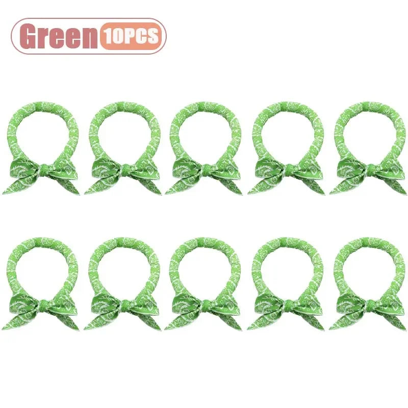 1-20PCS Summer Pet Cooling Scarf for Cats Dogs Ice Collar Cartoon Design Breathable Heat Relief Outdoor Travel Accessory