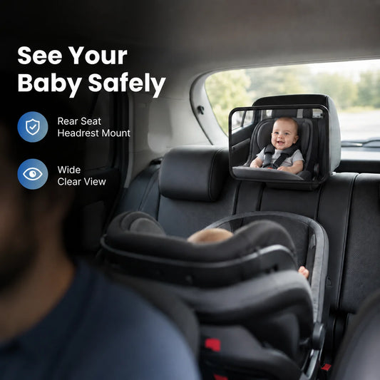 Universal Wide View Adjustable Car Seat Baby Mirror Headrest Mount  Safety Monitor  Interior  Back  Rearview for  Infant  Child