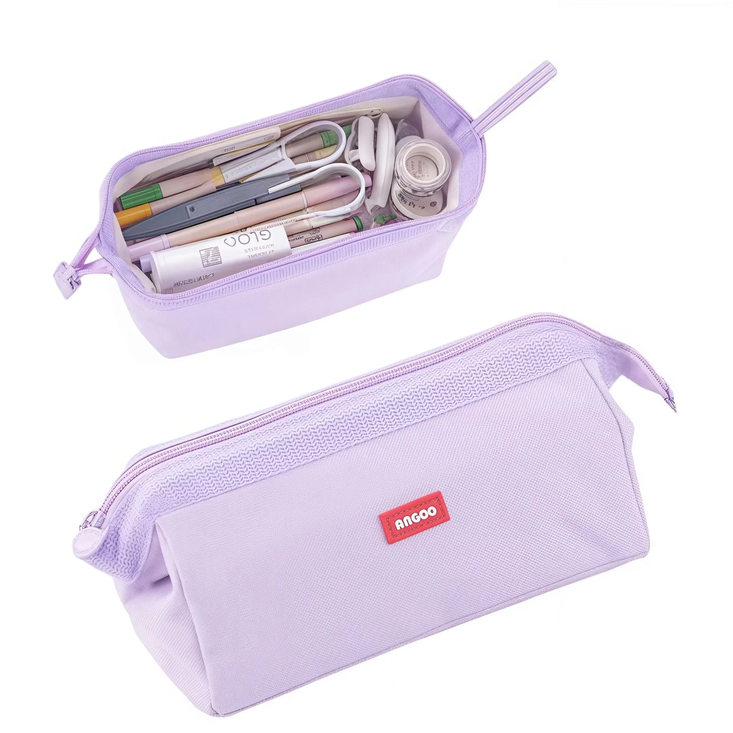 Large Capacity Pencil Case With Pen Holder Label Minimalist Student Stationery Storage Creative Stationery Storage Bag