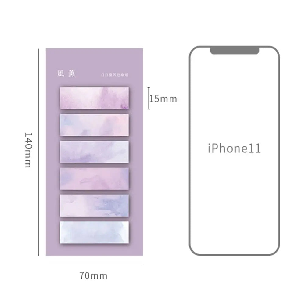 120 Sheets Morandi Color Stationery Kawaii Bookmark Posted It Sticky Notes Paper Sticker Index Memo Pad