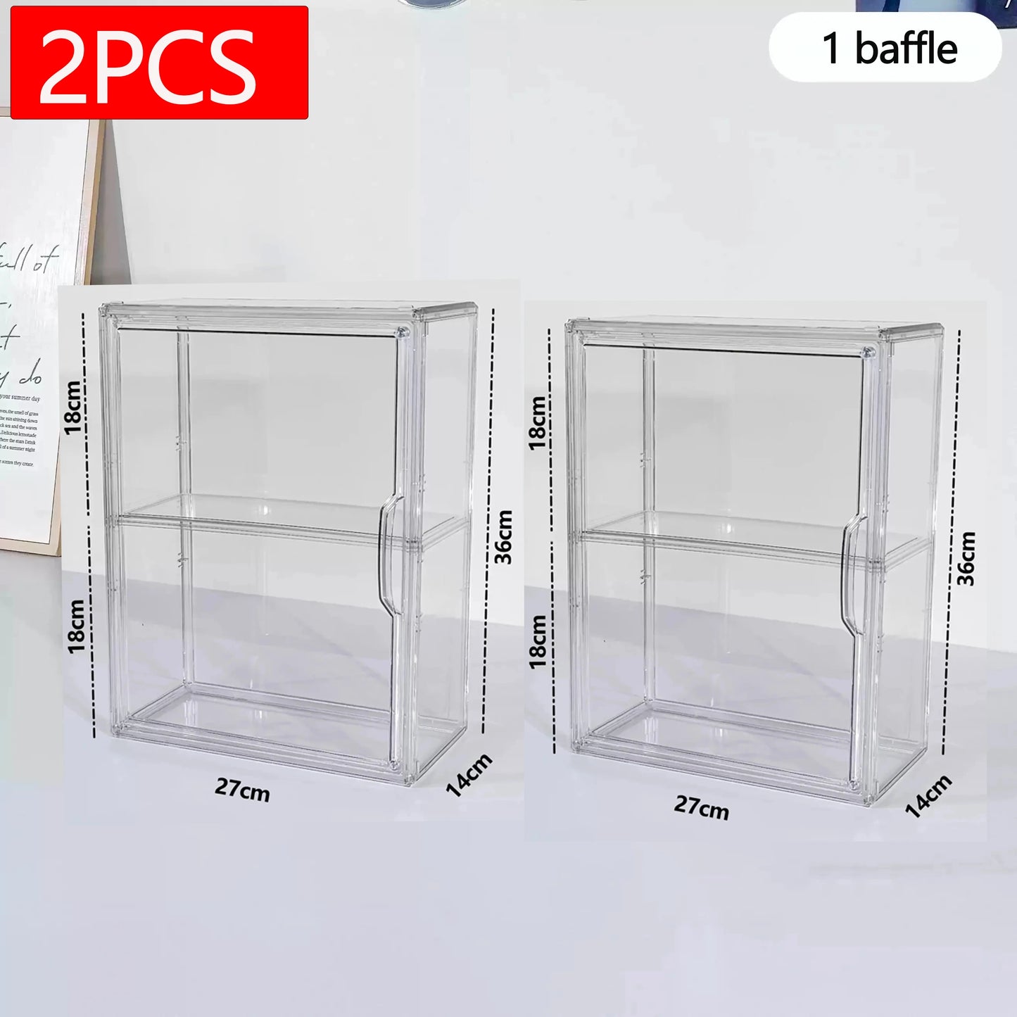 New Labubu Storage Box Transparent Acrylic Display Boxes Dustproof Doll Figure Blind Box Organizer Cabinet Display Stand