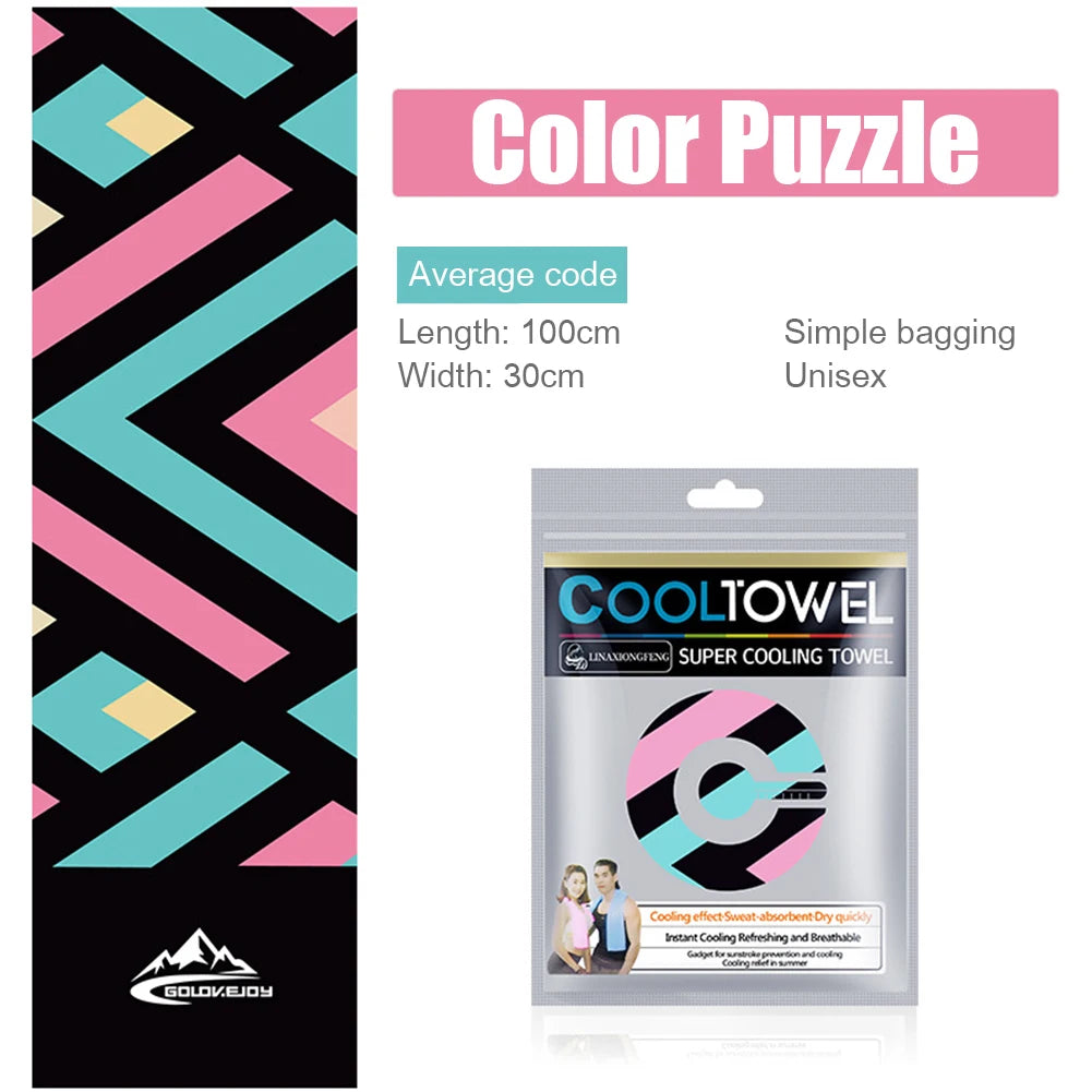 Sport Cooling Ice Towel Printed Quick-Drying Swimming Cycling Fitness Gym Yoga Summer Cold Feeling Absorbent Sweat Running Towel