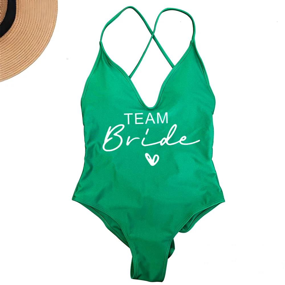 Sexy Padded One Piece Swimsuit Women Team Bride Swimwear Bikini Summer Bathing Suit Plus Size Beachwear Bachelorette Party Lady