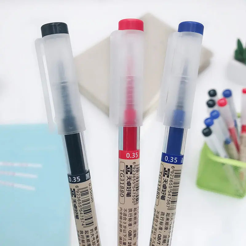 Japan Fine Point Pen 0.35mm Black Blue Red Ink Gel Pen Ballpoint Pen School Office Student Writing Stationery Supply