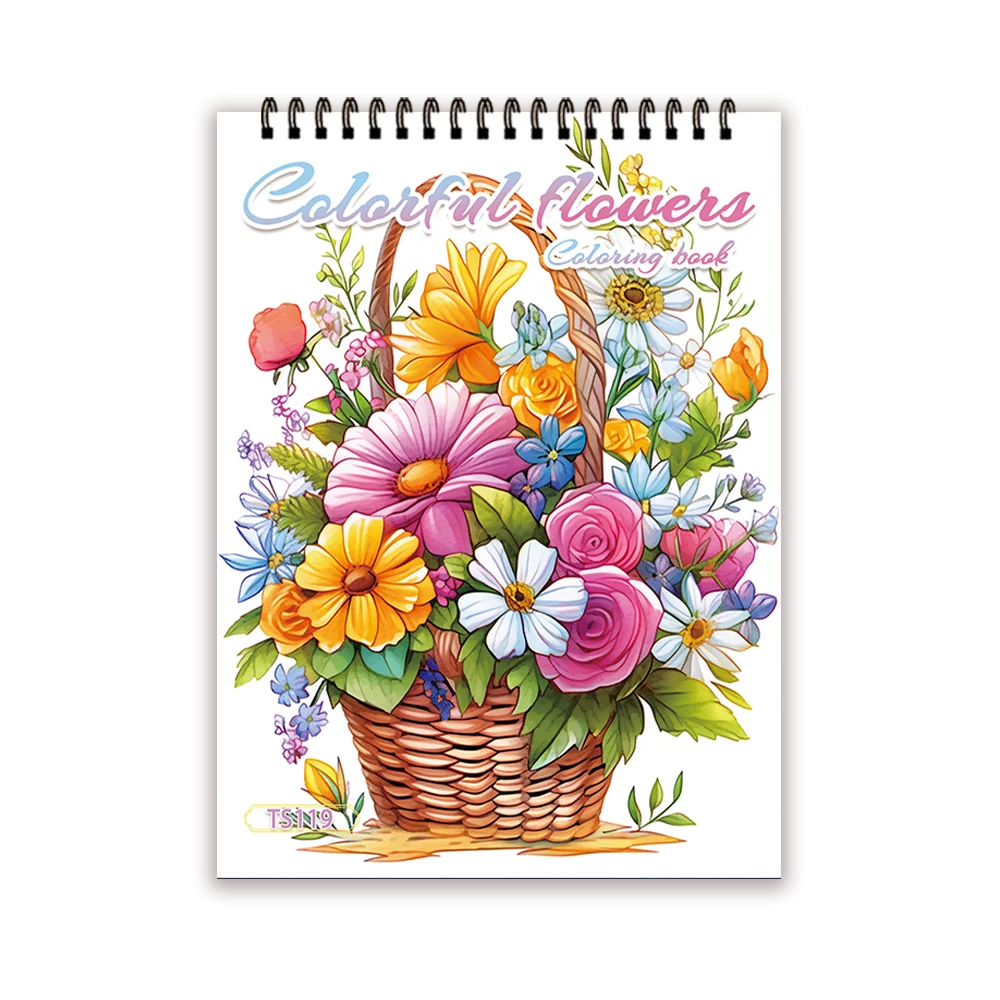 Adult coloring book - 30 Sheets Women's spiral coloring book, 11.2x 8.3 inches, drawing book, birthday gift, holiday party gift