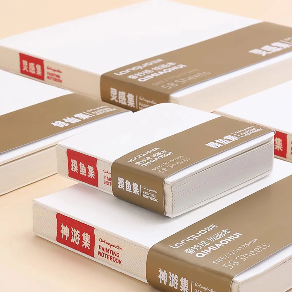 Languo 58 Sheets Drawing Notebook Thick Paper Sketchbook Portable Watercolor Book Gouache Notepad Art Supplies Stationery