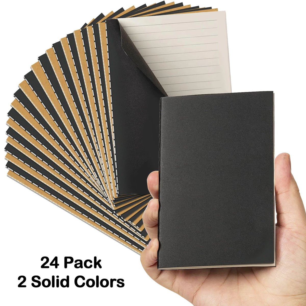 24 Pack Pocket Notebook Journal Bulk, College Lined Paper with Softcover, Small Memo Notepad for Writing/Drawing Diary/ Subject