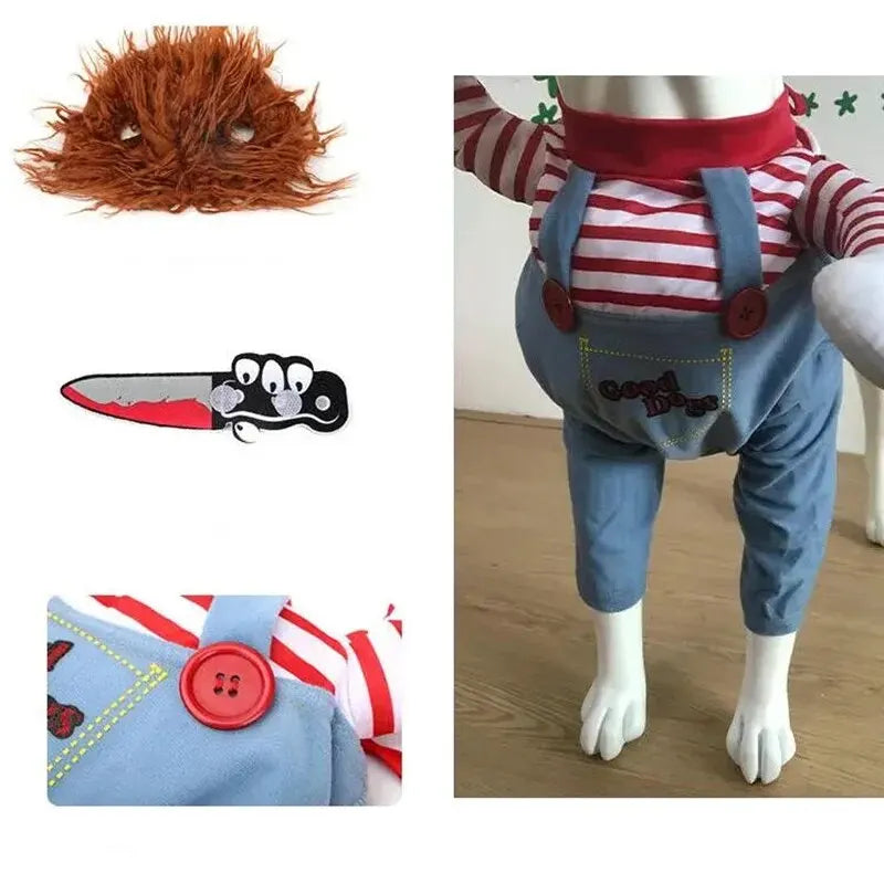 Funny Halloween Pet Costume for Small/Medium Dogs & Cats - Adjustable Puppy Cosplay for French Bulldogs, Chihuahuas & More