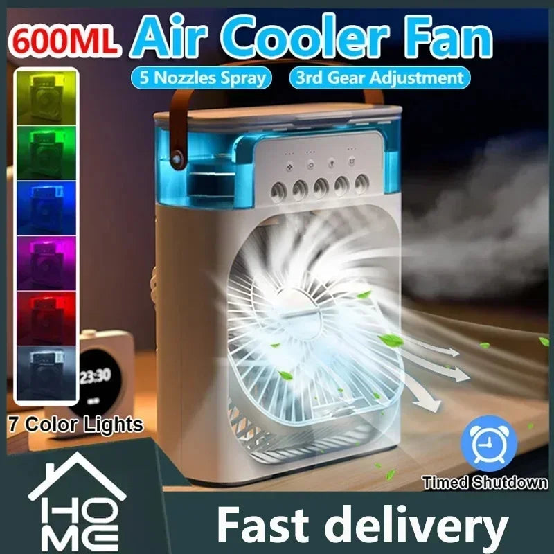Spray Cooling Air Conditioning Mini Student Dormitory Summer Charging Mute Small Desktop Fan Desktop Humidifier Fan Amagi