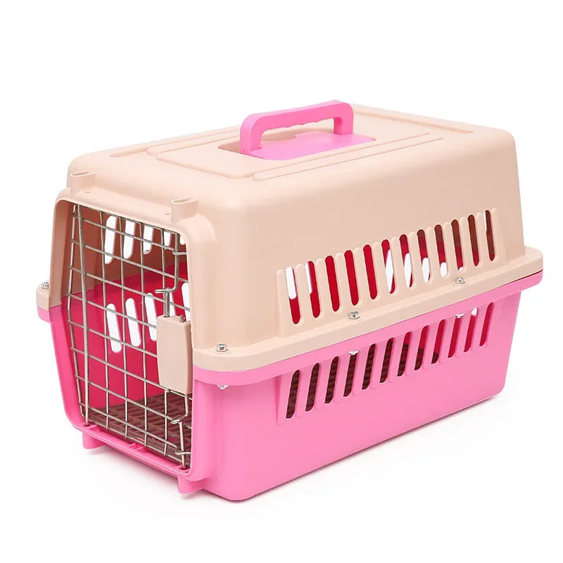 Outdoor Large Plastic Cat CageLarge Airline Pet CageCat Shipping Box Portable Pet Supplies