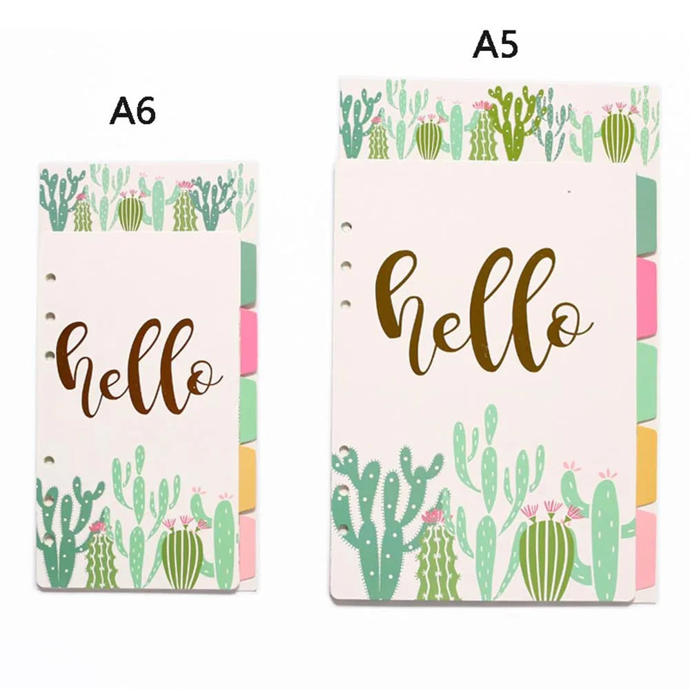 Paper Index Divider A5 A6 Cute 6 Holes For Binder Planner Notebook Stationery Candy Notebook Paper Divider Accessories
