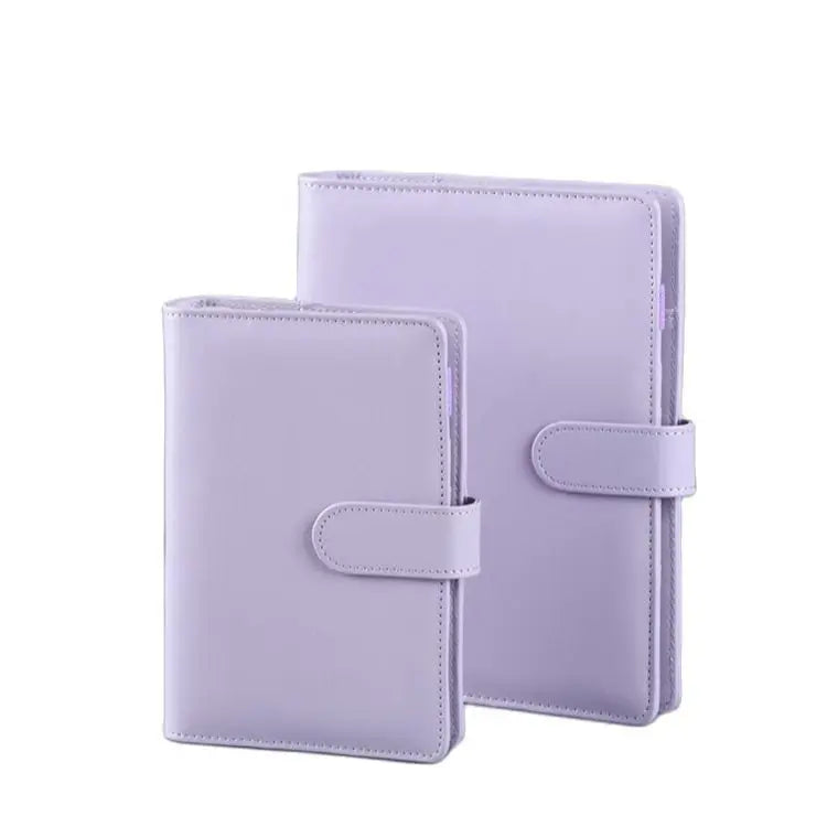 A6/A5 Macaroon Color PU Leather DIY Binder Notebook Cover Diary Agenda Planner Paper Cover School Stationery