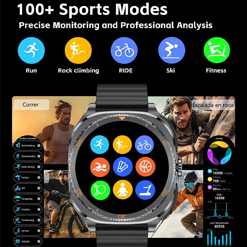 New watch earphones 2-in-1 smartwatch, Health monitoring device, wireless calling, 100+sports mode male and female smartwatches