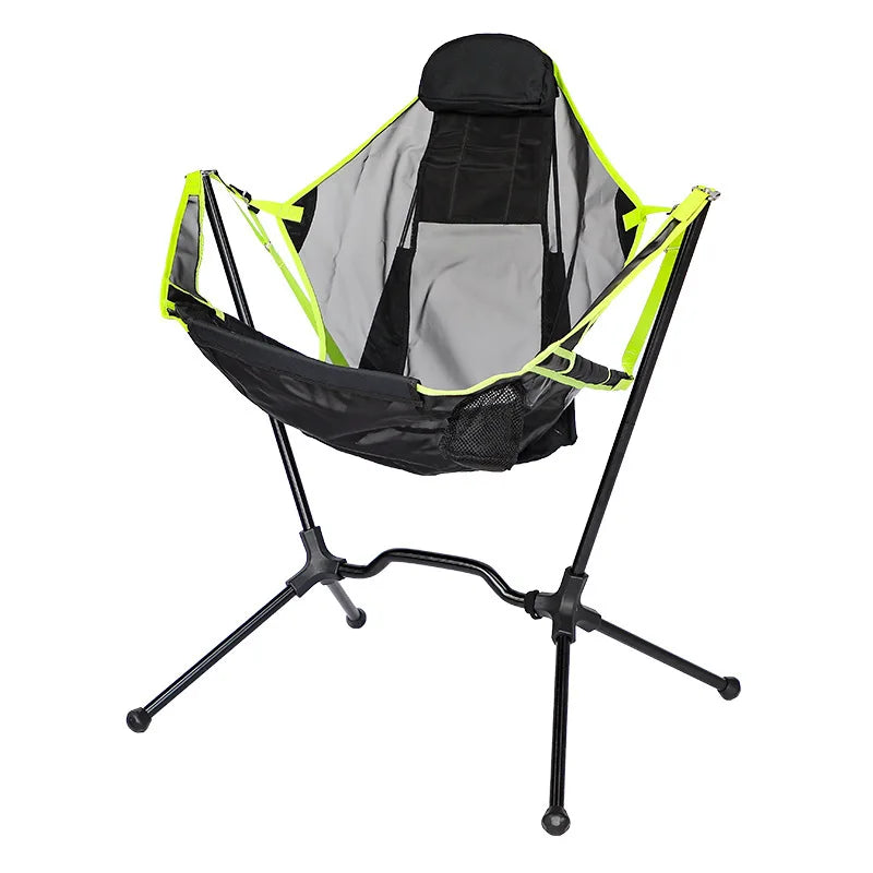 Portable outdoor camping swing rocking chair lightweight durable stable folding chair breath netting mesh seat cool summer chair