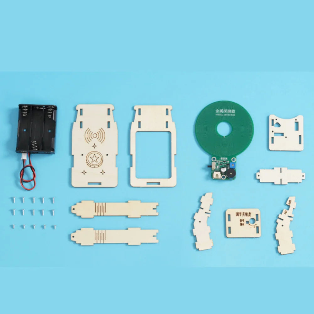 DIY Metal Detector STEM Toys Technology Science Experimental Tool Kit Learning Educational Wooden Puzzle for Kids Teaching Aid