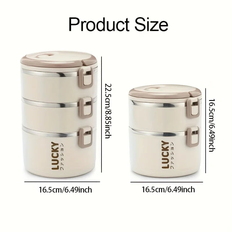 Stainless Steel Bento Box Lunch Box, bento box with thermos,Portable Insulated Food Lunch Container Set,Easy-Clean Bento Box for