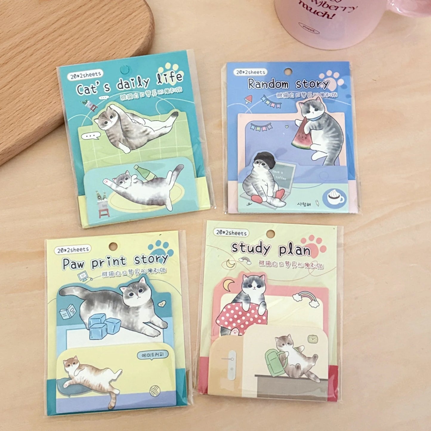 40/160 Sheets Post-it Cartoon Cat Planner Post-it Adhesive Notes