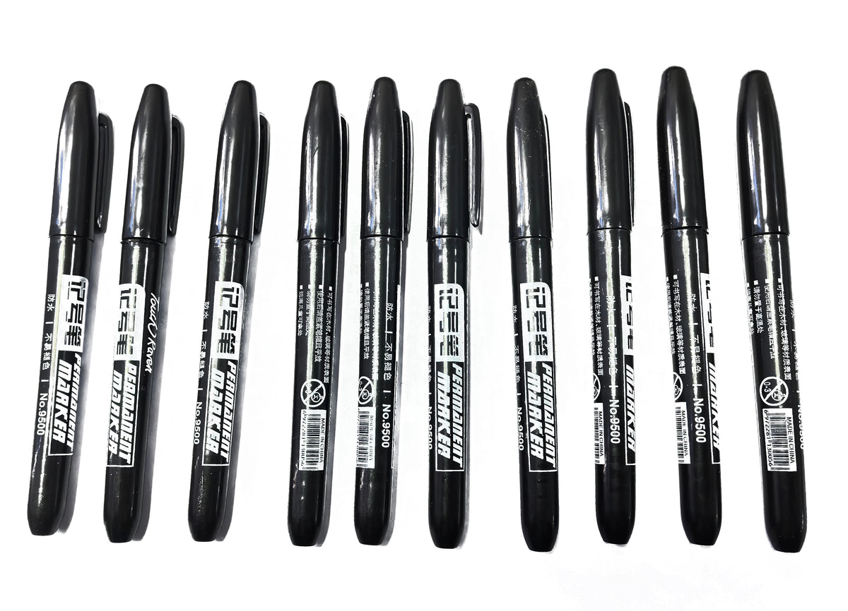 6 PCS Permanent Marker Pen Manga Drawing Markers Black Blue Red Waterproof Ink Sketch Pens Stationery Art School Supplies