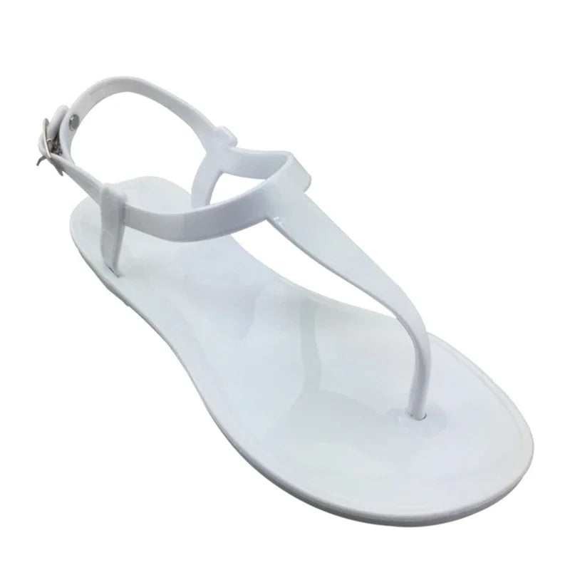 Comemore Clear Shoes Ladies Jelly Shoes Beach Vacation Sandals 2026 New Simple Trendy Flat Shoe Women Flip Flops Chaussure Femme