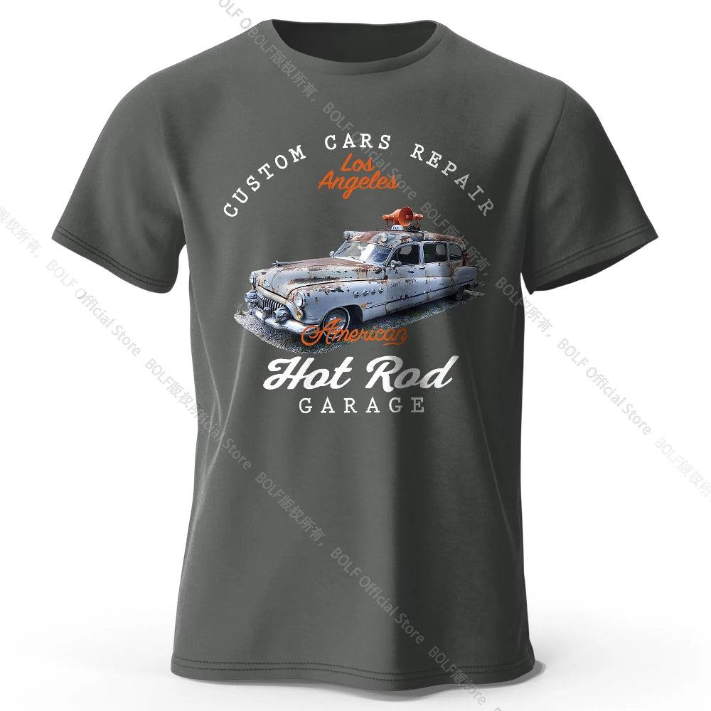 Custom Car Club Patch Printed Unisex Men Women T-Shirt Tees Tops 100% Cotton Embossed Logo Graphic Gearhead Outfit