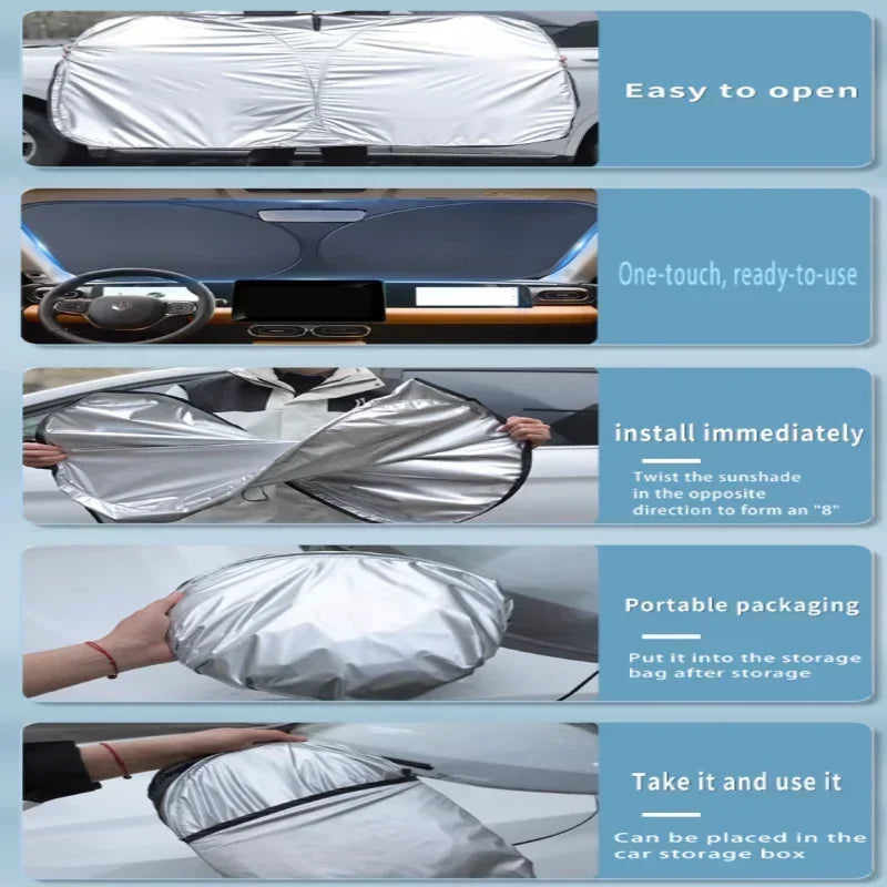 Car Sun Visor For BYD Seagull Dolphin Mini 2023~2025 Front Windshield Sunshade Heat Insulation Summer Cooling Auto Accessories