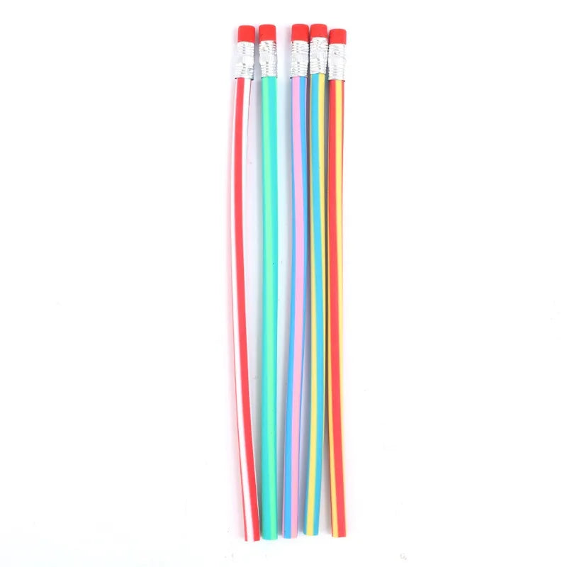 6/1Pcs Magic Bendy Flexible Soft Pencil with Eraser Colorful Creative Novelty Bend Pencils for Kids Student Gift School Supplies