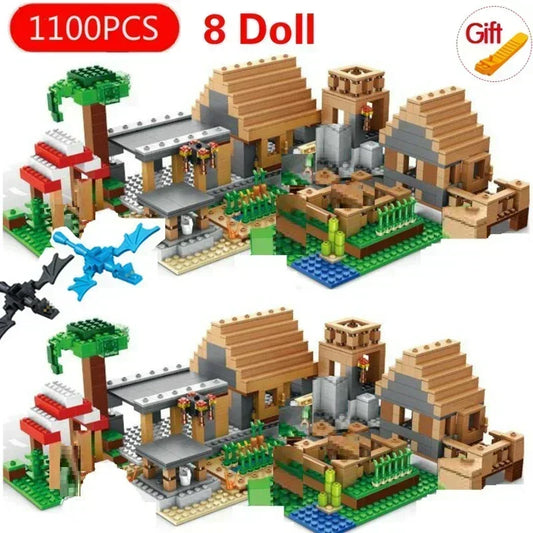 Hot Toys My World Building Blocks Brick The Mine Mechanism MinecraftINGlys Compatible Building Block Action Figures Set Gift Toy