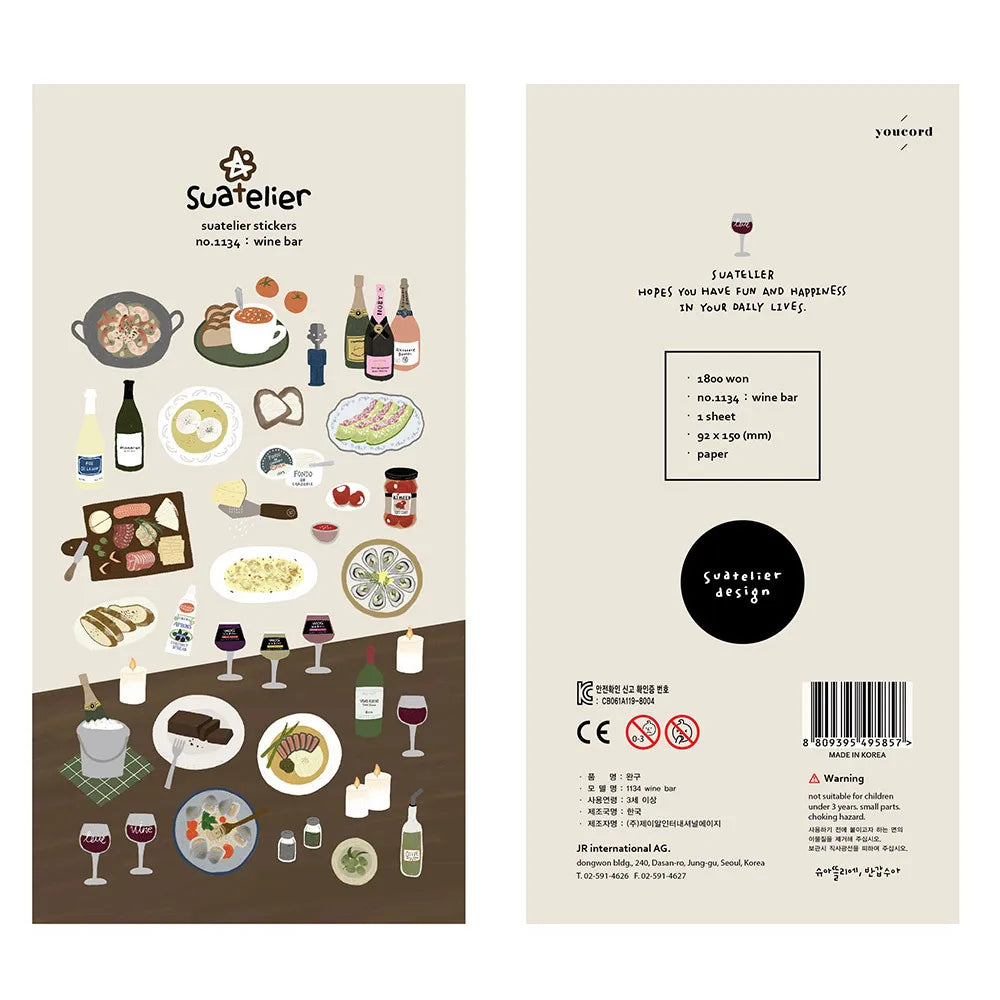 Korean Import Original Suatelier Collection Kawaii Daily Stickers Scrapbooking Diy Journal Stationery Sticker Deco Art Supplies