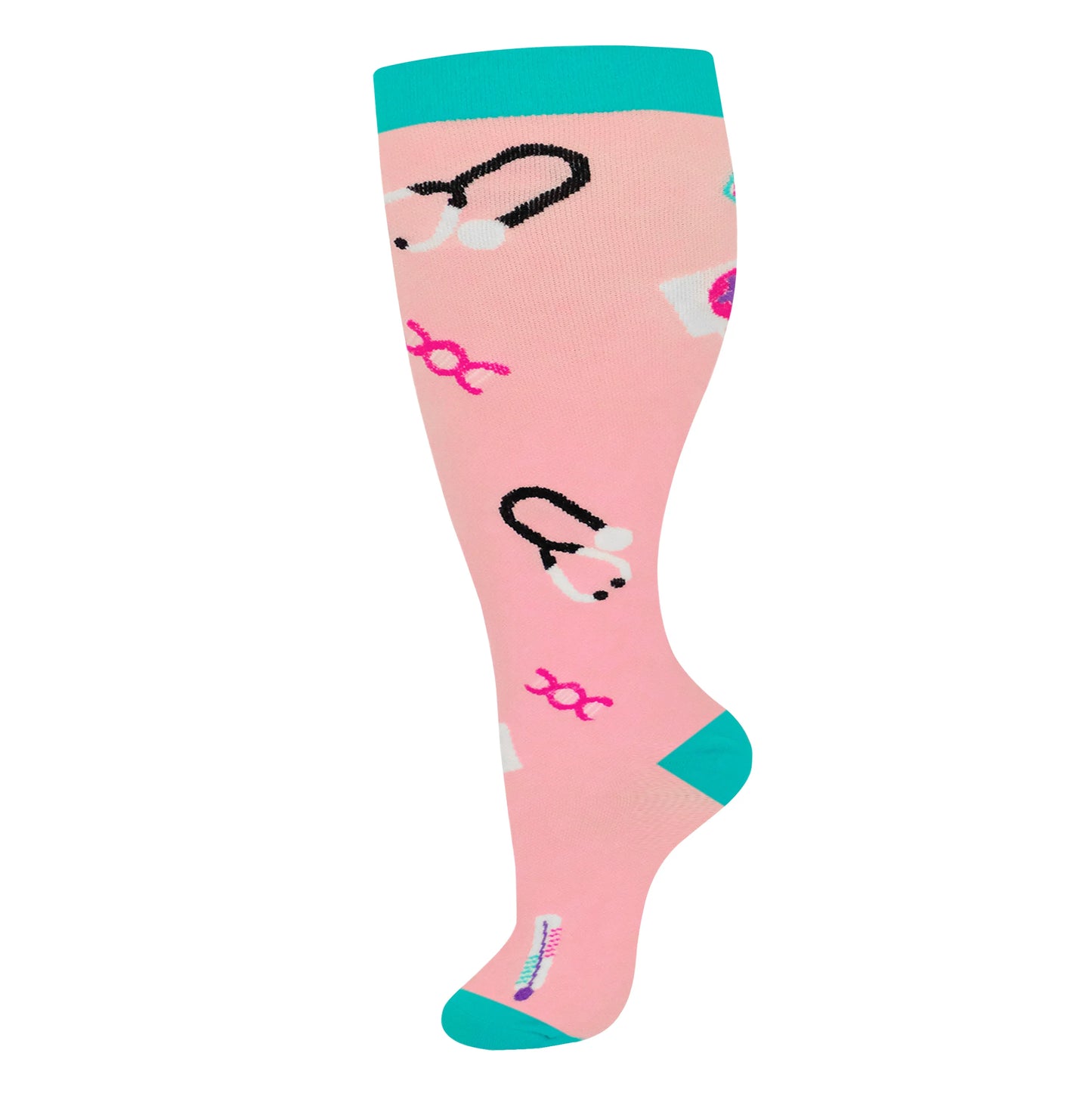 2XL-4XL Plus Size Compression Socks for Women Men 20-30 mmHg Wide Calf Extra Large Knee High Flight Sock for Circulation Support