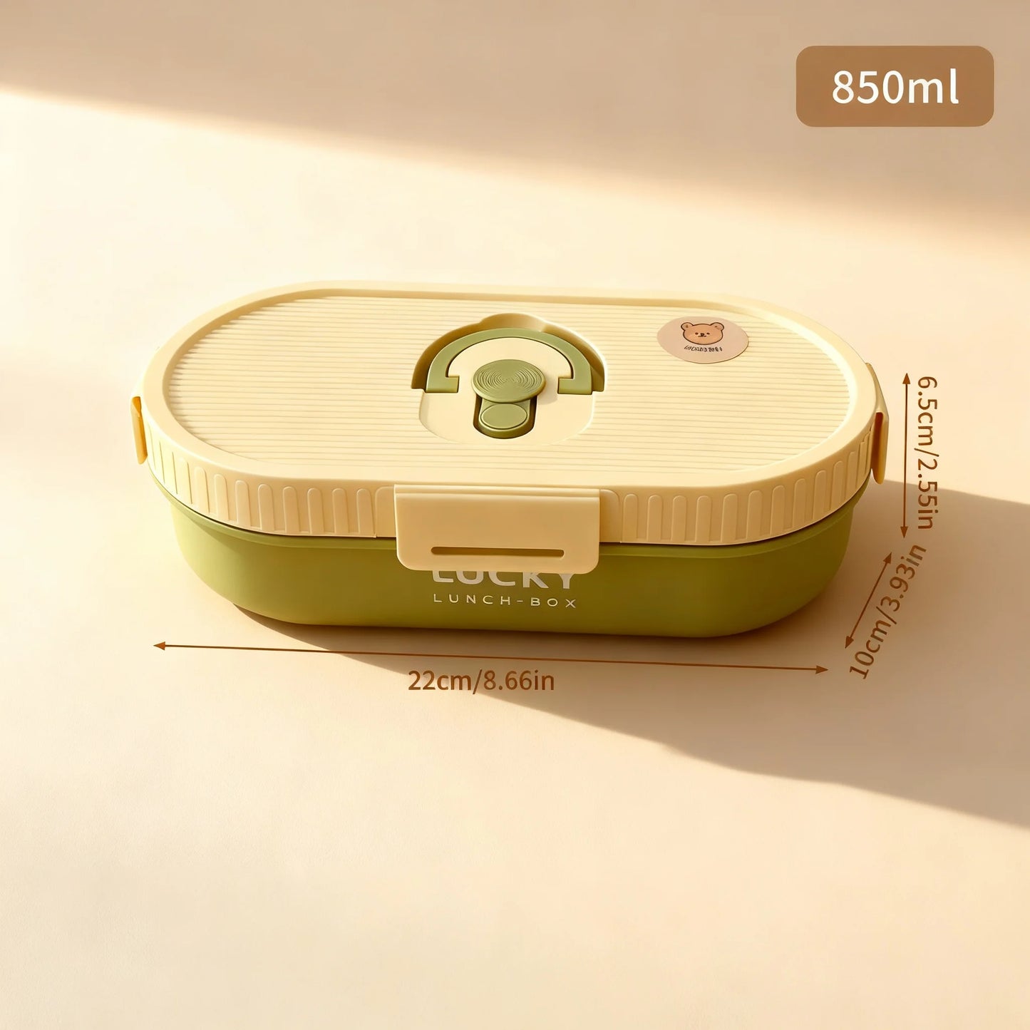 WORTHBUY 304 Stainless Steel Oval Insulated Lunch Box For Kids Student Portable Leak Proof Divided Food Container Microwave Safe