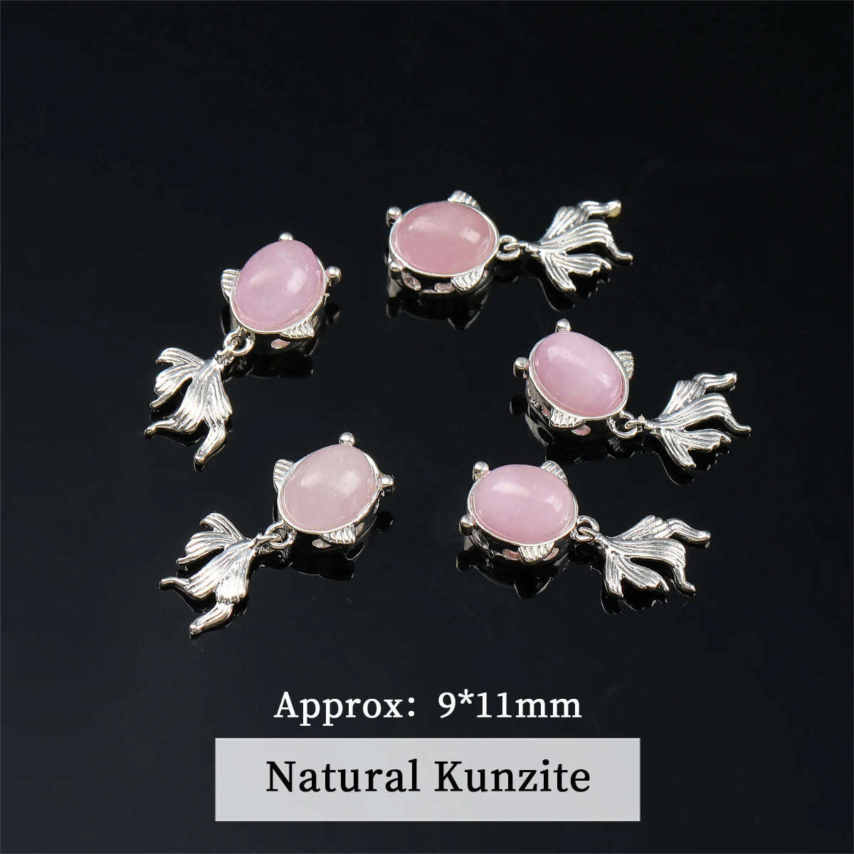 1 Pc Natural Stone Kunzite Bead Carved Cute Lucky Charm Pendants For Jewelry Making DIY Bracelet Necklace Accessories