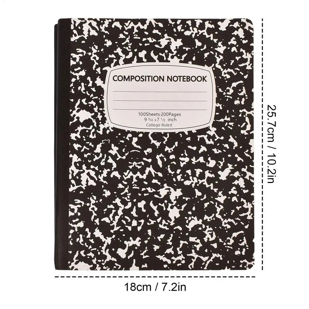 Composition Notebook College Ruled 100 Sheets Abstract Marble Cover Thick Paper 10.2x7.2in Lined Paper Notebook For School