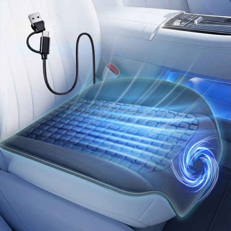 Gel Cooling Car Chair Seat Cushion Fan Summer Cool Pad Auto Sensor Cooling Mat Ventilation Cushion USB  Air-conditioning Seat