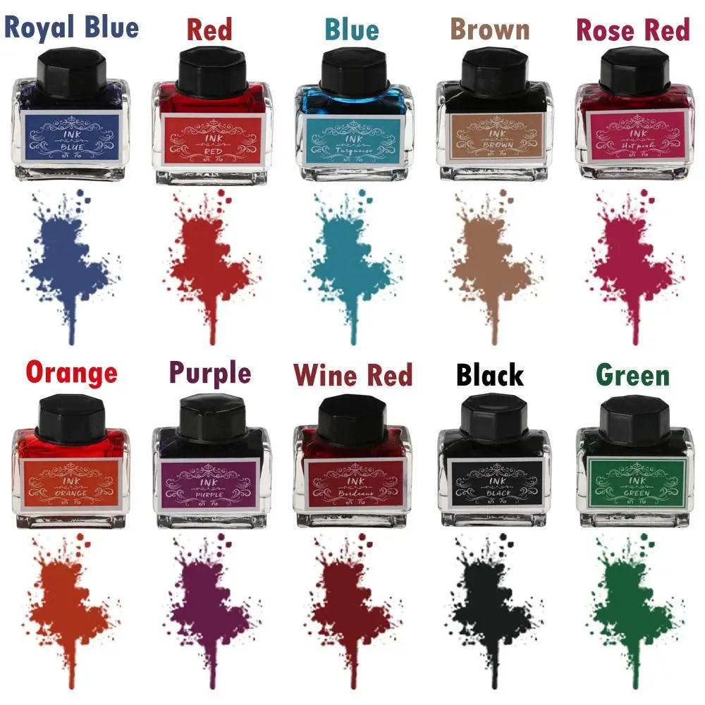 Carbon-free Ink For Fountain Pen 15ml Non-carbon Ink Fountain Pens Stationery Pen Ink Bottle Printer Chemical Ink