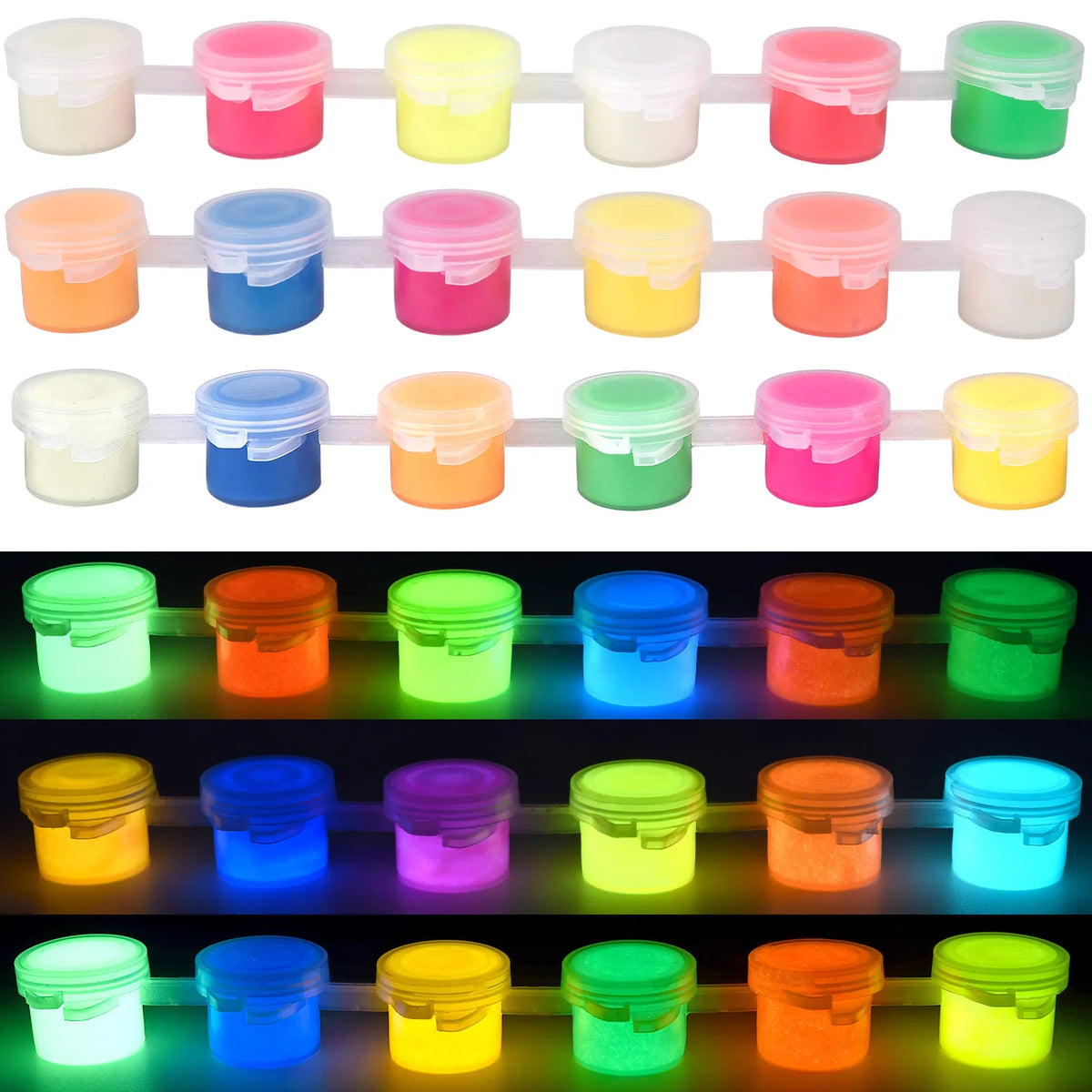 6Colors Acrylic Fluorescent Paint Glow In Dark DIY Painting Art Materials Arts Crafts Painting Tool DIY Graffiti Acrylic Pigment