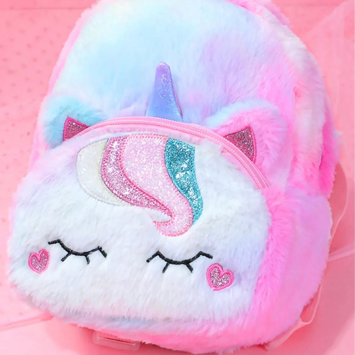 Cross-border new plush unicorn cartoon children's backpack backpack satchel cute girl small backpack schoolbag
