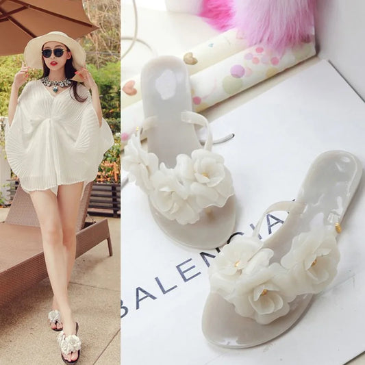 Comemore Summer Women's Shoes 2025 Flip Flops Women Slippers Female Beach Sandals with Floral Ladies Jelly Shoes Sandalias Mujer