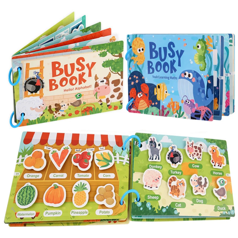 Montessori Reusable Sticker Book, Interactive Scene Learning Toy for Kids - DIY Storytelling Puzzles, Educational Activity