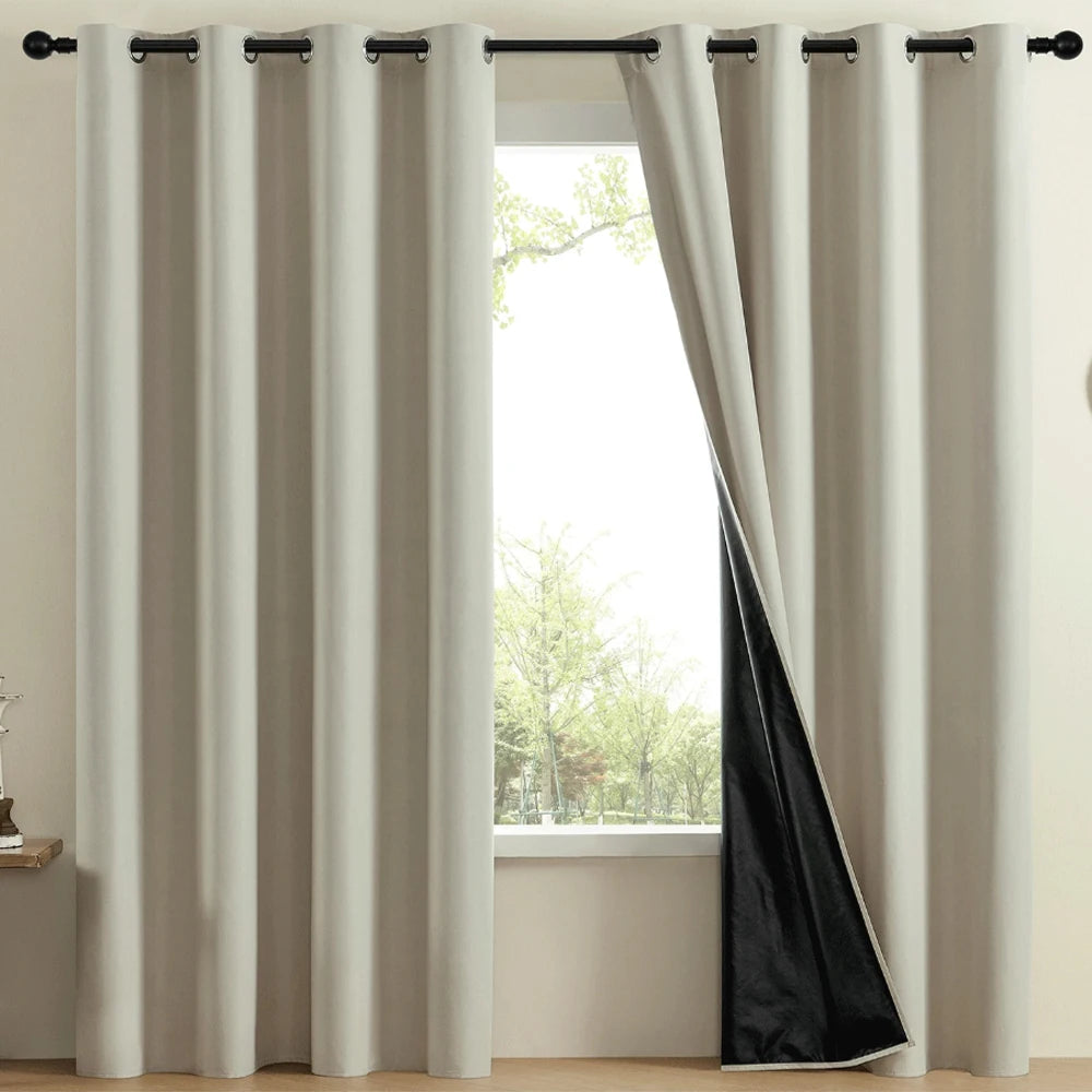 1Pcs Modern Minimalist Blackout Curtain - Heat Insulation, All-Season Universal Drapes for Bedroom  (Rod Pocket) Curtains only