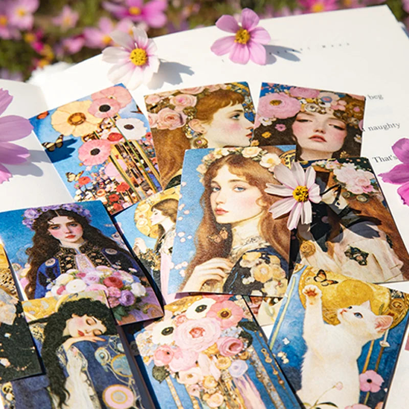 Mr.Paper 50 Sheets/Book Gilded Flower Goddess Series Vintage Material Sticker Book Art Portrait Design DIY Journal Scrapbook Dec