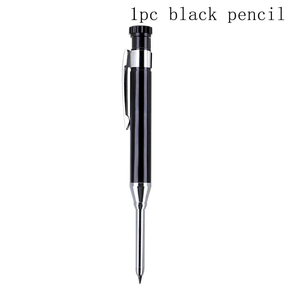 6Colors 2.8mm Metal Solid Carpenter Mechanical Pencil with Sharpener 2B Lead Core Deep Hole Construction Marking Scriber Tool