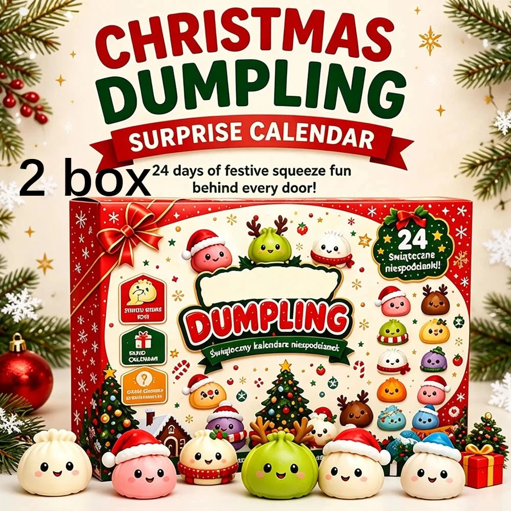 Squishy 2026 Christmas Advent Calendar, 24 Days Countdown Surprise Box, Dumpling Slow Rebound Squishies Squeeze Sensory Gift